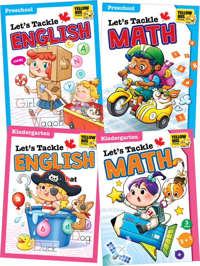 Lets Tackle English And Math Preschool And Kindergarten Book Popular Book Company Canada Ltd 8953